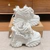 Fashion White Chunky Sneakers Women New Autumn Hidden Heel Platform Sports Dad Shoes Woman Lace Up Breathable Mesh Casual Shoes 10CM
