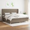 3128793 vidaXL Divan Bed with Mattress Taupe 200x200 Cm Fabric