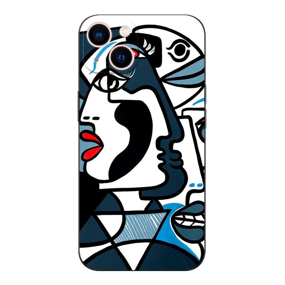 Black Tpu Case For Samsung Galaxy A03 SM-A035 A03 Core A03S A13 A23 LTE A33 A53 A73 4G 5G Picasso Abstract Art Painting