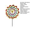 Colorful Flower Wind Spinner with Stake Weather-proof Outdoor Garden Yard Lawn Metal Rotary Windmill Ground Spike Decoration