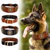 Прочный кожаный ошейник для собак, крутые шипы, ошейники для домашних собак, регулируемые для средних и больших собак Pitbull L XL