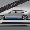 2Pcs Carbon Car Door Side Skirt Sill Stripe Sticker Anti-scratch Refit Sticker For Model 3 Model X S 2016-2020 Decals TM3 TMX TMS Decal