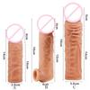 14/16/20CM Realistic Penis Sleeve Extender Reusable Dildos Condom Delay Ejaculation Dick Enlargement Sex Toys for Men