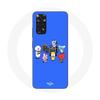 Case for Xiaomi Redmi Note 11 4G BTS BT21 Tata Chimmy Cooky Rj Koya Shooky And Mang Play Music Blue Background