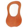 10 Strings Lyre Harp Solid Mahogany Wood Carving Reindeer with Tuning Hammer String Instrument