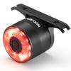 ROCKBROS Bicycle Smart Brake Rear Light Five Lighting 80 Hours of IPX6 Aluminum Battery Level Easy for Road Cross Day and Night and School Taillight,