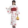 RAVIR Yukata Pale Red Higanbana Flower Fluffy Obi and Geta Free Size Women's 3-Piece Set, Design, Belt, Sandals,
