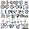925 Sterling Silver Charms Sparkling Pave CZ Bead Fit Original Pandora Bracelet Diy