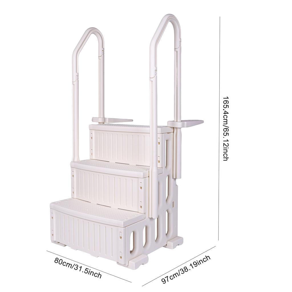 Plastic Pool Escalator Anti-Slip Slip Resistant  Detachable Pool Ladder Lightweight for Various Sizes Swimming Pools