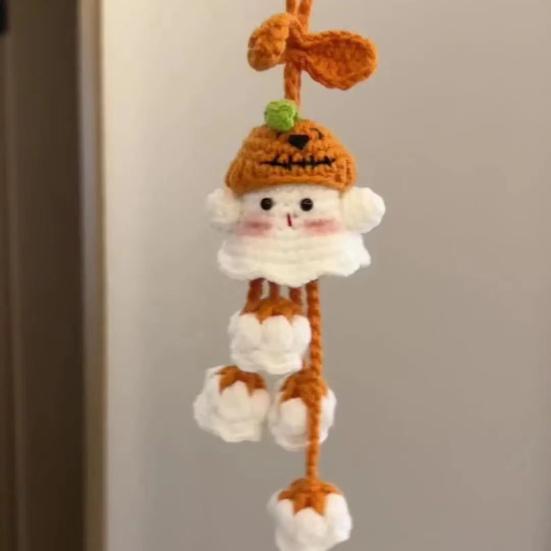 Halloween Crochet Kit Crochet Ghost Bag Charm DIY Kit Crochet Project Ghost Hanging Decoration Craft Set for Crochet Lovers
