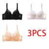 36-46 Plus Size Women Ultrathin Bra Underwire Push-Ups Lace Bras Brassiere Larger Breast Solid Color 3/4 Big Cup