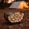 Indoor Outdoor Firewood Rack Heavy Duty Rustproof Metal Curved Log Holder Fireplace Patio Deck Firepit Firewood Storage Organizer Rack