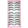 10 Pairs Natural Cross Elongated Eye Lashes Wedding Party Makeup False Eyelashes