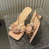 Fashion Flower Women High Heeles Slippers Fashion Elegant Shoes Sexy Summer Woman Sandals 2025 Luxury Pumps Dress New Chaussure Femme
