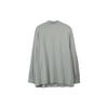 Y-3 FW23 Solid Color High Neck Long Sleeve T-Shirt Unisex Tops Gray IP7706