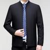 Spring and Autumn New Business Casual Men's Stand Collar Jacket Middle-aged Loose Dad's Large Size Jacket Thin Top