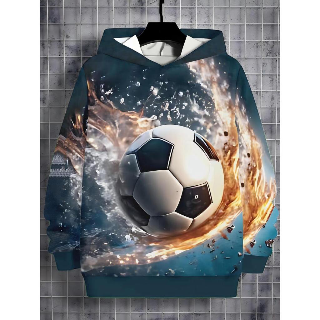 Children's Clothing, Boys' Hoodies, Long Sleeved 3D Printed Spring and Autumn Casual Outdoor Fashion Tops