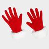 1 Pair Winter Christmas Gloves Thick Plush Trim Anti-slip Elastic Keep Warm Windproof Santa Claus Cosplay Performance Prop