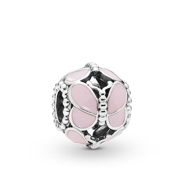 New Fashion Charm Original Pink Lotus Rose Flower Balloons Heart Beads Fit Original Fasion Ladies Bracelet Jewelry Accessories