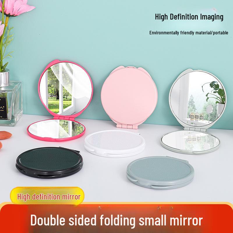 Compact Double-Sided Folding Makeup Mirror | Handheld, Portable, and Customizable