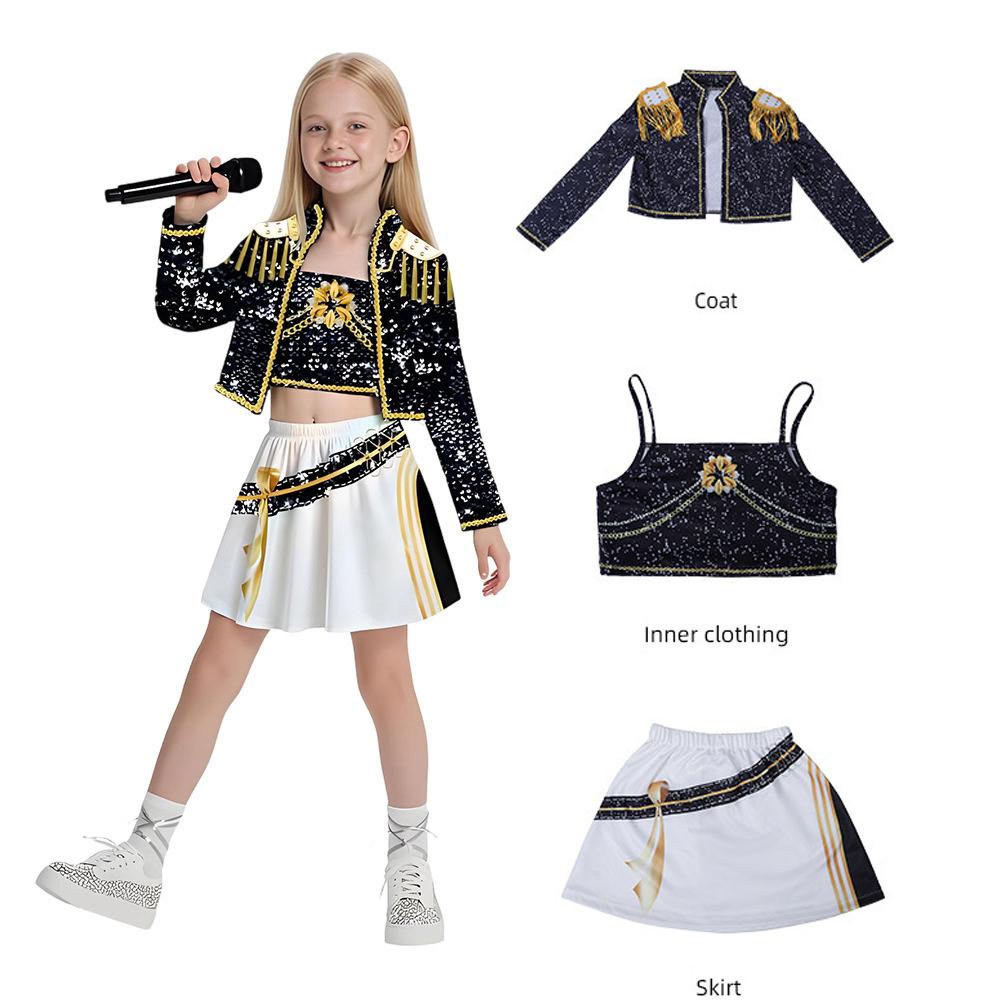 Girls K-POP Super Star Party Cosplay Costume Children Singer Rumi Mira Zoey School Stage Show Dress Up Outfit