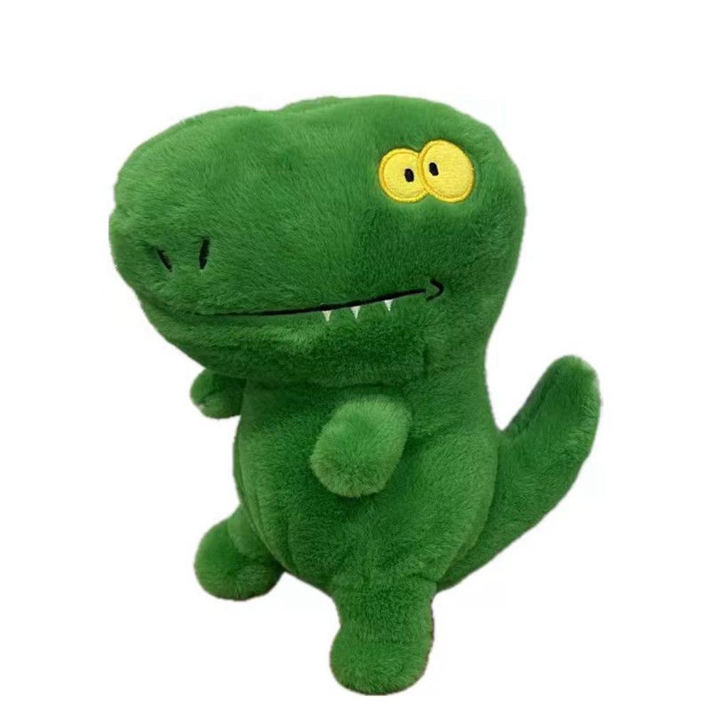 26CM Cute Little Green Dinosaur Plush Toy Short Hair Soft Funny Four Eyes Dinosaur Baby To Children's Birthday Christmas Gift