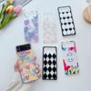 For Samsung Z Flip 4 Case Heart Pattern Transparent Folding Phone Case For Samsung Z Flip 3 5g Zflip4 Shockproof Hard Back Cover