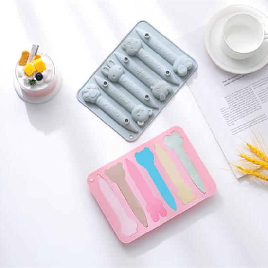 6 Cavity Cake Mold Non Stick Food Grade Reusable DIY Silicone Cartoon