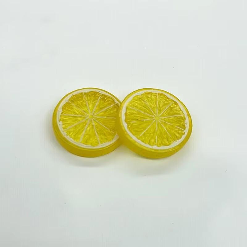 2pcs Artificial Plastic Lemon Slices 1/4 Orange Citrus Fake Fruit Slices Home Tabletop Decoration Advertising Photography Photo Props