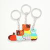 Cute Cartoon Animal Family Trio Wooden Puzzle Keychain Pendant