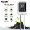 Yieryi 6-In-1 Soil Tester For PH Moisture Fertility Light Humidity Temperature Monitor With LCD Display For Garden Farm Planting