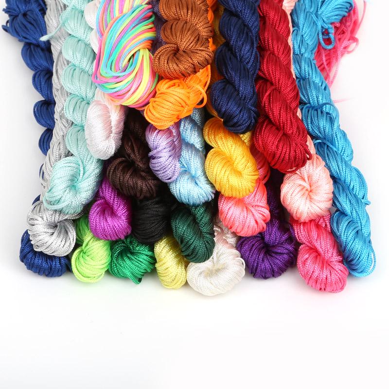 24M DIY Rope Nylon Cord Thread Chinese Knot Macrame Bracelet Braid String Knit Bead For DIY Necklace