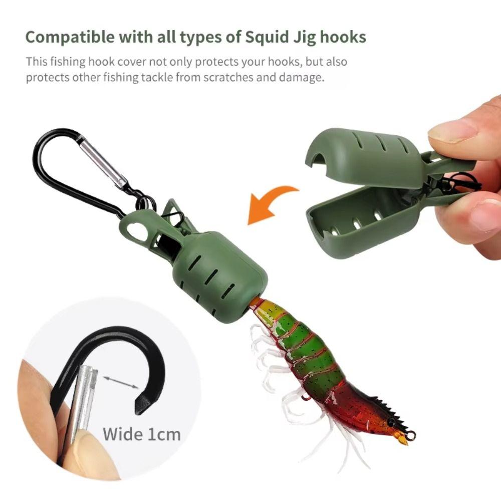 6pcs/set Lure Egi Hook Cover Protector with Carabiner Fishing Hooks Cover  Sea Fishing