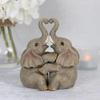 Creative Love Animal Hug Statue Resin Crafts Elephant Couple Hug Statue Wedding Anniversary Gift Birthday Home Accessories