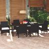 Day and Night - Day and Night Garden Dining Set 7 Pieces and Black Synthetic Rattan Cushions
