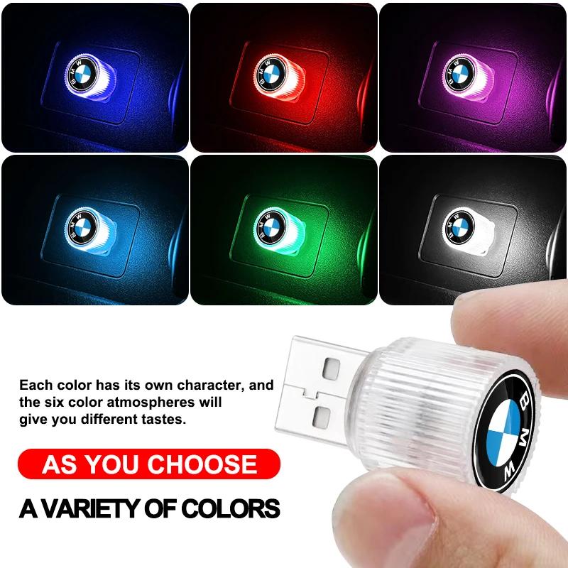 USB Car LED Light Auto Interior Atmosphere Light Car Emblem for Bmw M M3 M4 M5 M6 F20 F30 G20 F31 F11 X3 F25 X4 I3 1 3 5 Series