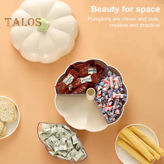 Pumpkin Snack Holder Halloween Divided Serving Tray with Lid 3 Compartments Fork Storage Easy To Clean Serving Container for Fruits Nuts Candies