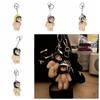 Lovely Helmeted Bear Charm Keychains Y2K Plush Ornament Pendant Car Keyring Backpack Decoration Bag Charm Jewelry