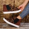 Women's Shoes 2024 Autumn New Flat Plush Casual Skateboard Shoes Sporty Fashion Leopard Print Comfortable Anti Slip Ankle Boots