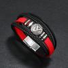 Fashion Trendy Men Leather Bracelets Fashion All-match Multi-layer Braided Leather Bracelets Scripture Compass Devil Eye