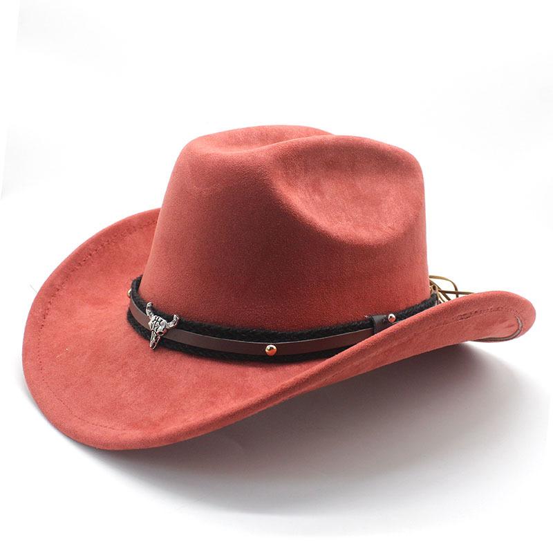 Horn Men'S And Women'S Knight Hat Felt One-Word Hat Top Hump Adjustable Western Cowboy Hat