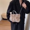 Fashion Plush Top-Handle Bags Women's Shoulder Bags Solid Color Chain Versatile Purse and Handbag Soft Simple Crossbody Bags MIT