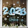 2026 Merry Christmas Window Cling Removable Waterproof PVC Winter Christmas Happy New Year Static Glass Sticker Holiday Party Decoration Decal