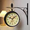 Double Sided Metal Clock Retro Garden Decoration High Quality Outside  Train Station