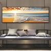 Gold Beach Sunset Canvas Art  Scenic Seascape Paintings  Wall Prints for Living Room Decor