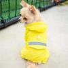 Dog Four-Legged Raincoat Hooded Reflective Waterproof Dog Rain Jacket for Small Medium Dogs Pet Poncho Clothes with Leash Ring