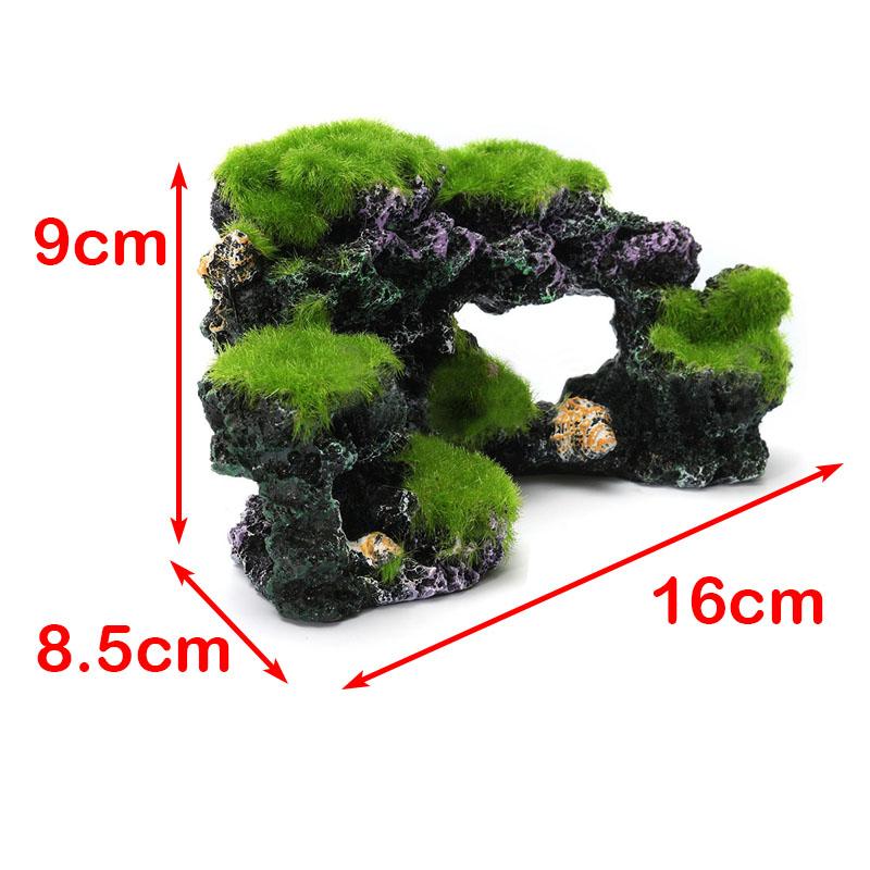 Aquarium Mountain View Coral Reef Rock Cave Ornament Stone Moss Fish Tank Decor