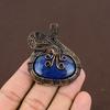 Lapis Lazuli Handmade Copper Wire Wrap Jewelry Pendant 2.21" d7B02