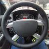 Car Hand Braid Steering Wheel Cover For Ford Kuga Focus 2 C-MAX Black Perforated Microfiber Leather with Needles & Thread