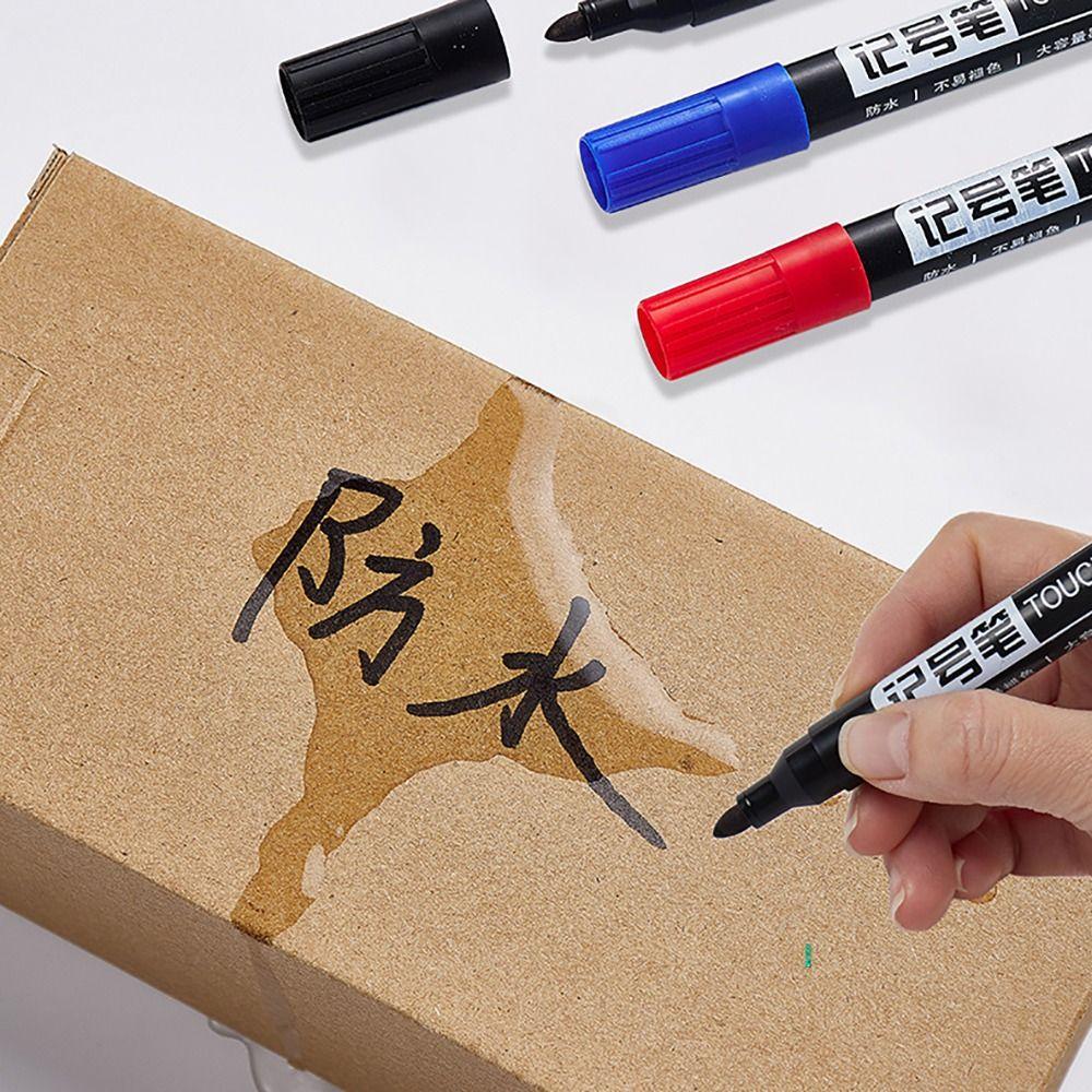 Red Blue Black Ink Waterproof Marker Pen 1.5mm Crude Nib Line Marking Pen Marker Pens  Student